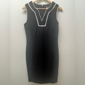 Tommy Hilfiger Black Dress with White Trim LBD Classy- sleeveless.